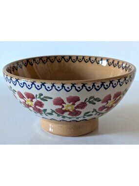 Nicholas Mosse Old Rose Footed Bowl 5 In. Spongeware Handcrafted Irish Pottery